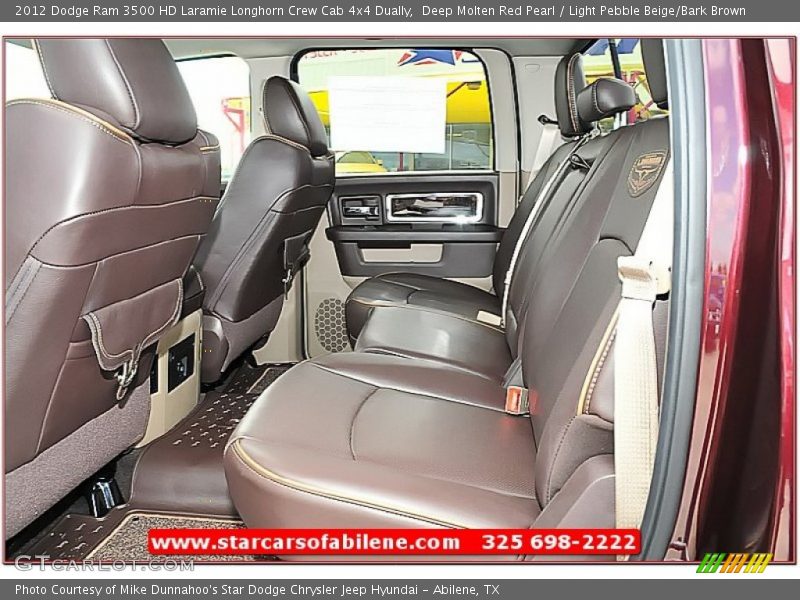 Deep Molten Red Pearl / Light Pebble Beige/Bark Brown 2012 Dodge Ram 3500 HD Laramie Longhorn Crew Cab 4x4 Dually