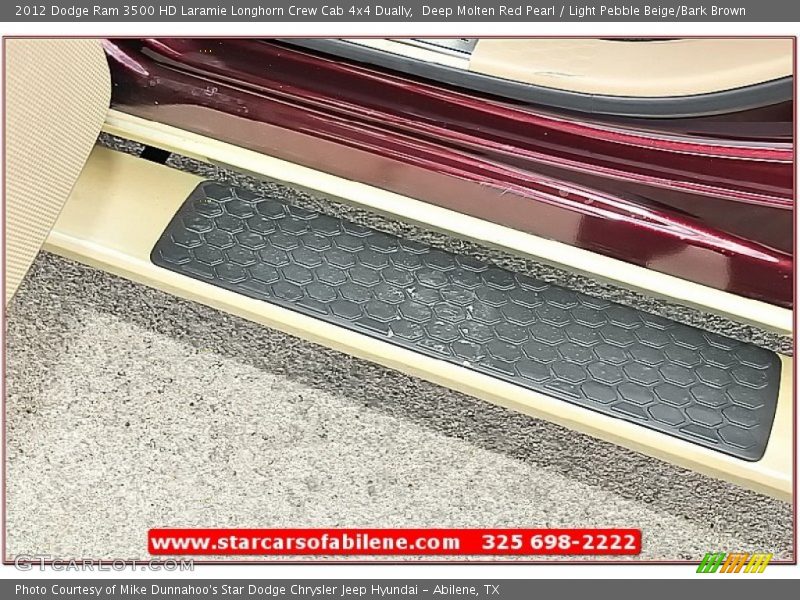 Deep Molten Red Pearl / Light Pebble Beige/Bark Brown 2012 Dodge Ram 3500 HD Laramie Longhorn Crew Cab 4x4 Dually