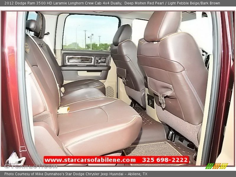 Deep Molten Red Pearl / Light Pebble Beige/Bark Brown 2012 Dodge Ram 3500 HD Laramie Longhorn Crew Cab 4x4 Dually