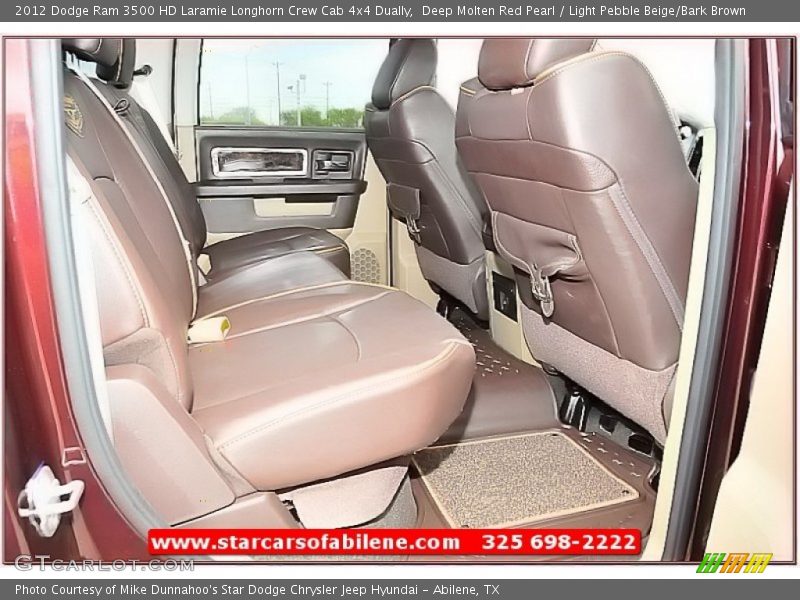 Deep Molten Red Pearl / Light Pebble Beige/Bark Brown 2012 Dodge Ram 3500 HD Laramie Longhorn Crew Cab 4x4 Dually