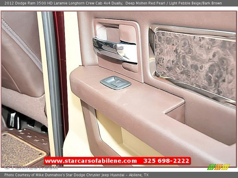Deep Molten Red Pearl / Light Pebble Beige/Bark Brown 2012 Dodge Ram 3500 HD Laramie Longhorn Crew Cab 4x4 Dually