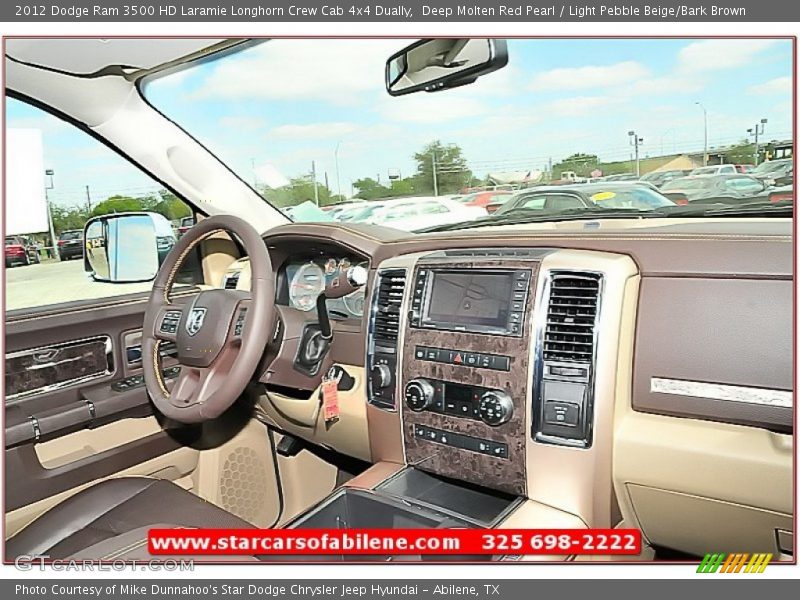 Deep Molten Red Pearl / Light Pebble Beige/Bark Brown 2012 Dodge Ram 3500 HD Laramie Longhorn Crew Cab 4x4 Dually