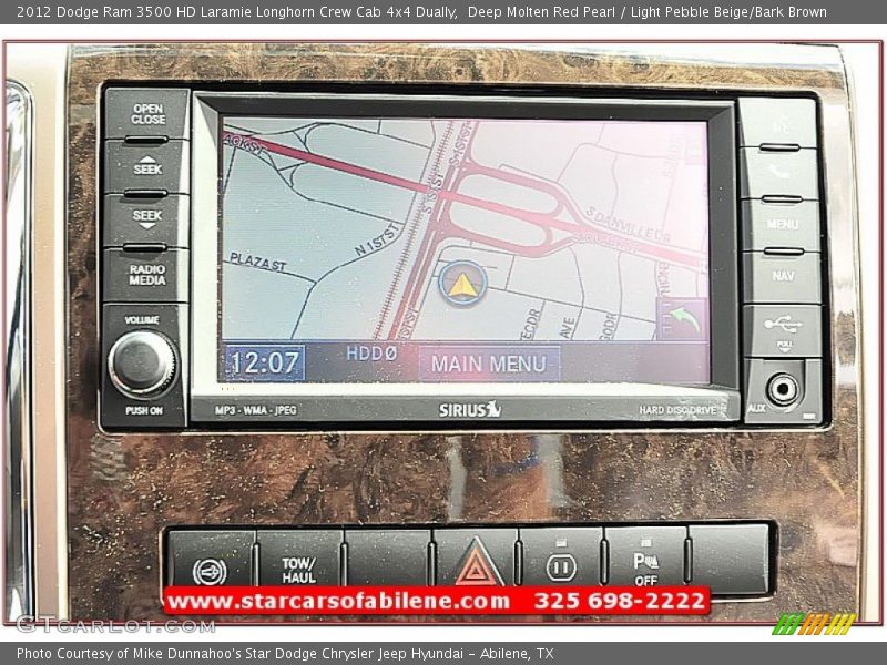 Deep Molten Red Pearl / Light Pebble Beige/Bark Brown 2012 Dodge Ram 3500 HD Laramie Longhorn Crew Cab 4x4 Dually