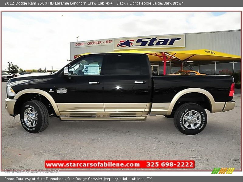 Black / Light Pebble Beige/Bark Brown 2012 Dodge Ram 2500 HD Laramie Longhorn Crew Cab 4x4