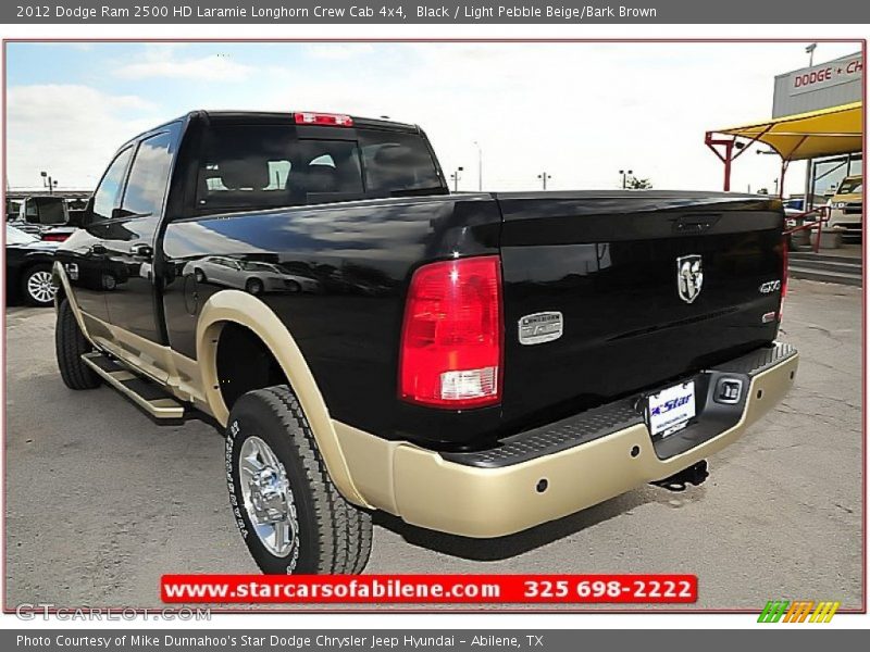 Black / Light Pebble Beige/Bark Brown 2012 Dodge Ram 2500 HD Laramie Longhorn Crew Cab 4x4