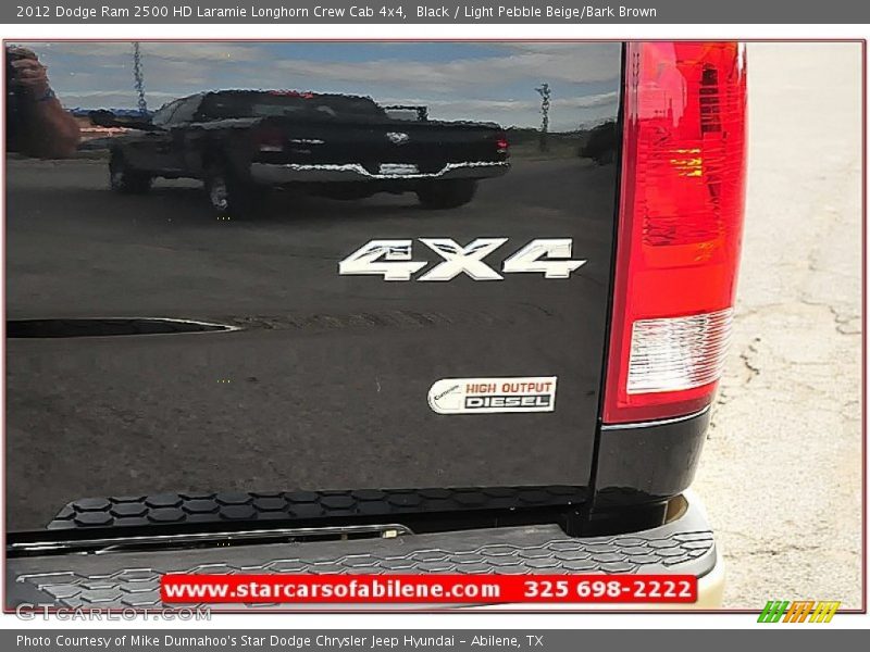 Black / Light Pebble Beige/Bark Brown 2012 Dodge Ram 2500 HD Laramie Longhorn Crew Cab 4x4