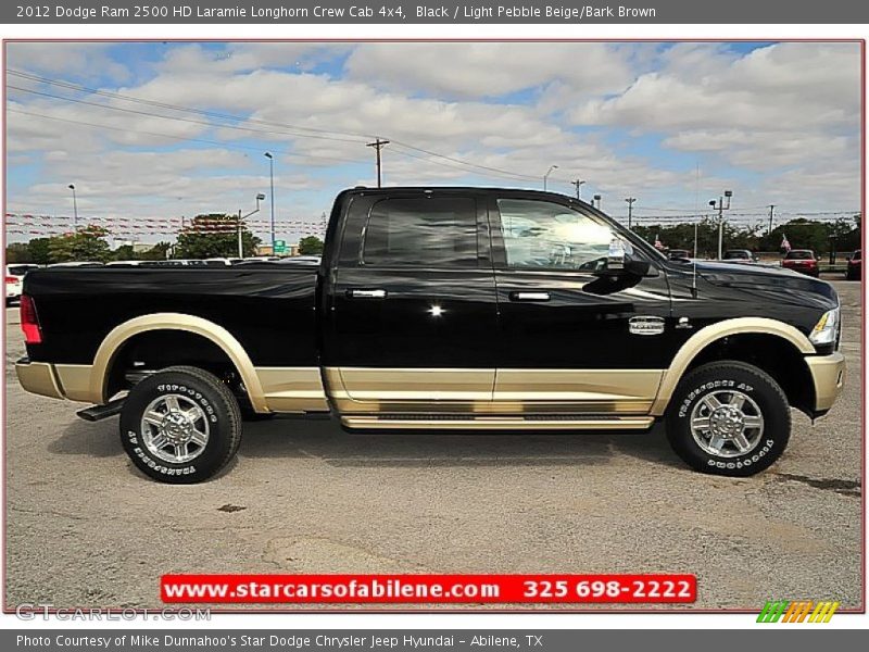 Black / Light Pebble Beige/Bark Brown 2012 Dodge Ram 2500 HD Laramie Longhorn Crew Cab 4x4