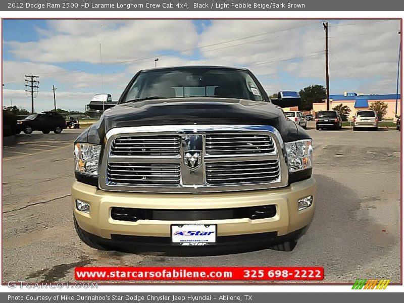 Black / Light Pebble Beige/Bark Brown 2012 Dodge Ram 2500 HD Laramie Longhorn Crew Cab 4x4