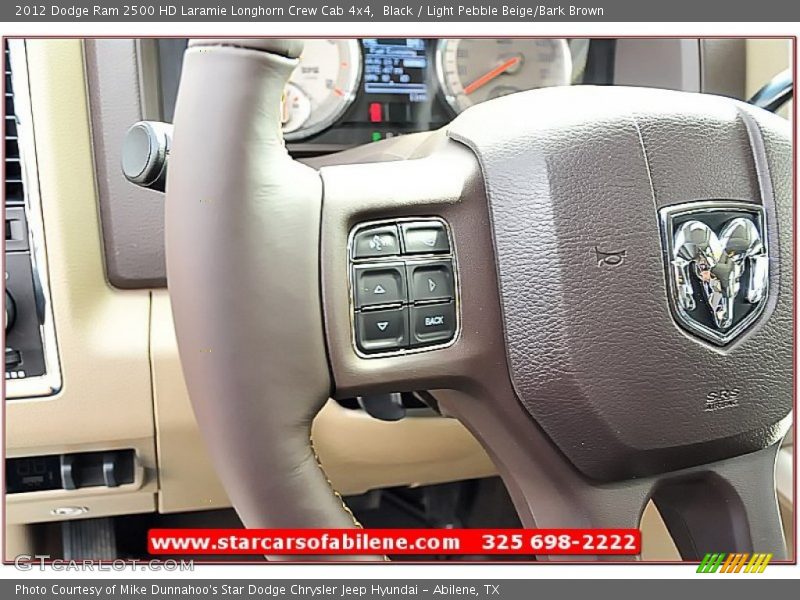 Black / Light Pebble Beige/Bark Brown 2012 Dodge Ram 2500 HD Laramie Longhorn Crew Cab 4x4