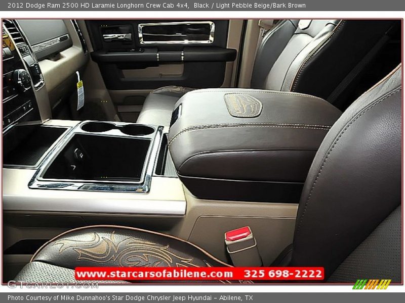 Black / Light Pebble Beige/Bark Brown 2012 Dodge Ram 2500 HD Laramie Longhorn Crew Cab 4x4
