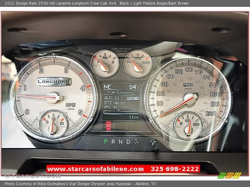 Black / Light Pebble Beige/Bark Brown 2012 Dodge Ram 2500 HD Laramie Longhorn Crew Cab 4x4