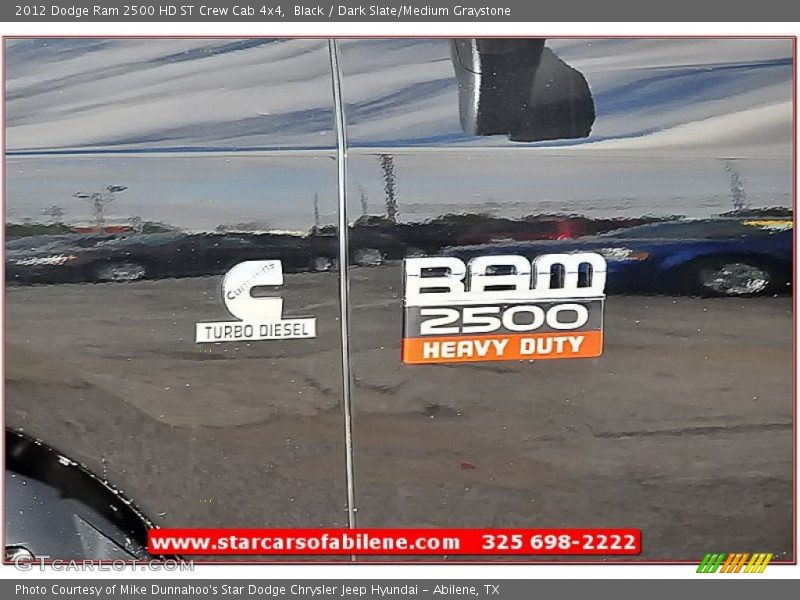 Black / Dark Slate/Medium Graystone 2012 Dodge Ram 2500 HD ST Crew Cab 4x4