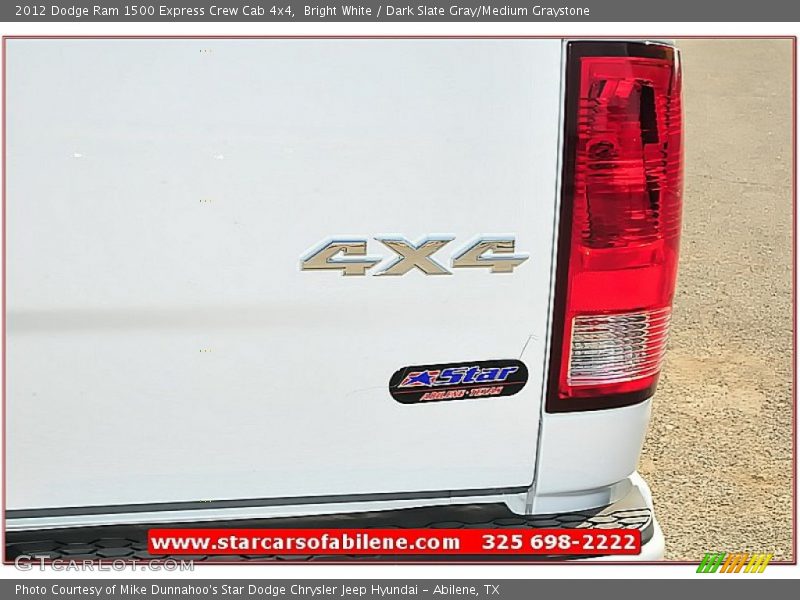Bright White / Dark Slate Gray/Medium Graystone 2012 Dodge Ram 1500 Express Crew Cab 4x4