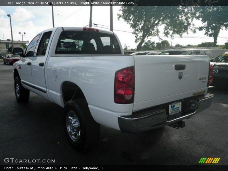 Bright White / Medium Slate Gray 2007 Dodge Ram 2500 SLT Quad Cab 4x4