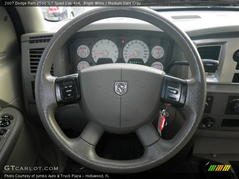 Bright White / Medium Slate Gray 2007 Dodge Ram 2500 SLT Quad Cab 4x4