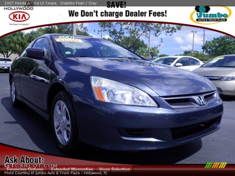 Graphite Pearl / Gray 2007 Honda Accord LX Coupe