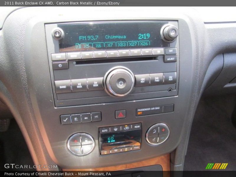 Carbon Black Metallic / Ebony/Ebony 2011 Buick Enclave CX AWD