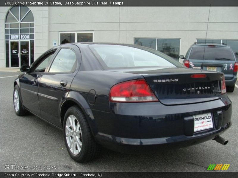 Deep Sapphire Blue Pearl / Taupe 2003 Chrysler Sebring LXi Sedan