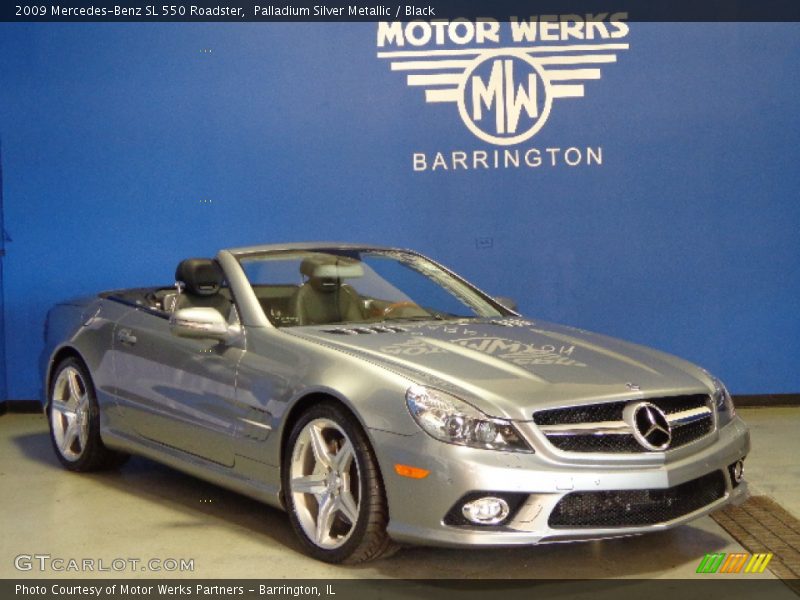 Palladium Silver Metallic / Black 2009 Mercedes-Benz SL 550 Roadster