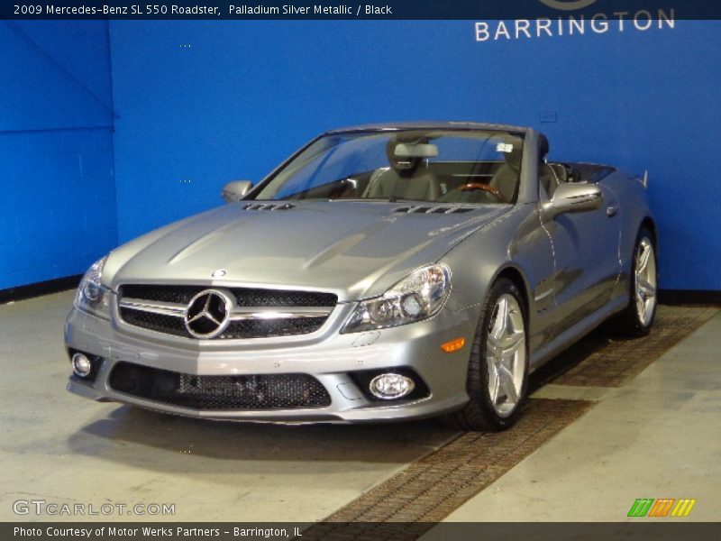 Palladium Silver Metallic / Black 2009 Mercedes-Benz SL 550 Roadster