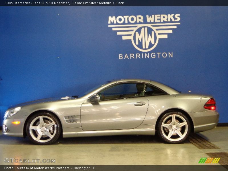 Palladium Silver Metallic / Black 2009 Mercedes-Benz SL 550 Roadster
