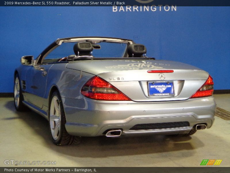 Palladium Silver Metallic / Black 2009 Mercedes-Benz SL 550 Roadster