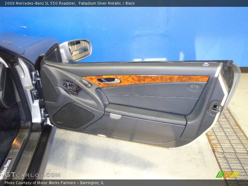 Palladium Silver Metallic / Black 2009 Mercedes-Benz SL 550 Roadster
