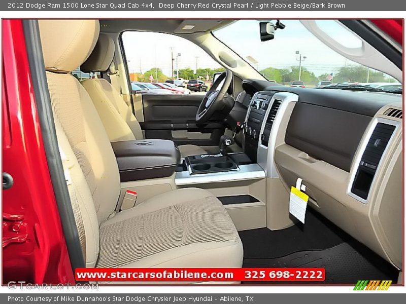 Deep Cherry Red Crystal Pearl / Light Pebble Beige/Bark Brown 2012 Dodge Ram 1500 Lone Star Quad Cab 4x4