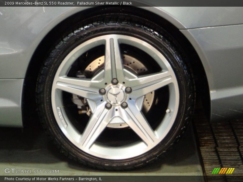 Palladium Silver Metallic / Black 2009 Mercedes-Benz SL 550 Roadster