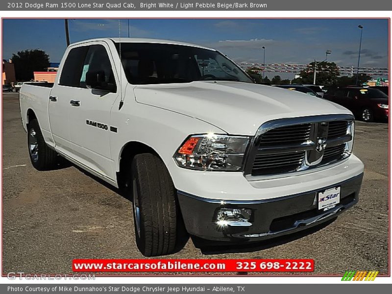 Bright White / Light Pebble Beige/Bark Brown 2012 Dodge Ram 1500 Lone Star Quad Cab