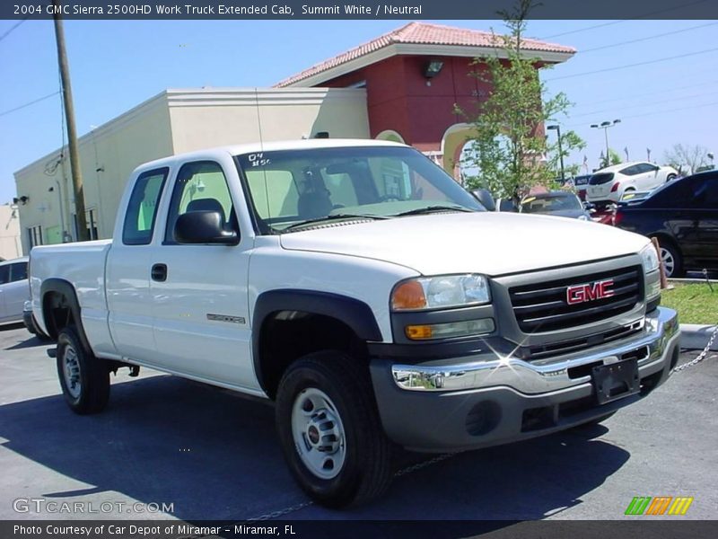 Summit White / Neutral 2004 GMC Sierra 2500HD Work Truck Extended Cab