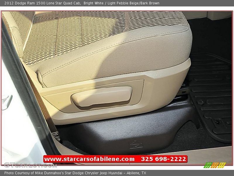 Bright White / Light Pebble Beige/Bark Brown 2012 Dodge Ram 1500 Lone Star Quad Cab