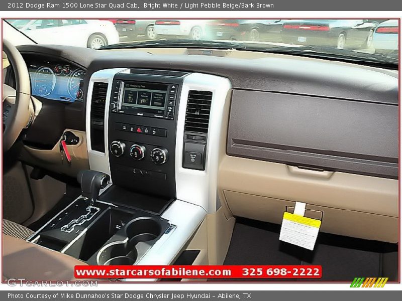 Bright White / Light Pebble Beige/Bark Brown 2012 Dodge Ram 1500 Lone Star Quad Cab