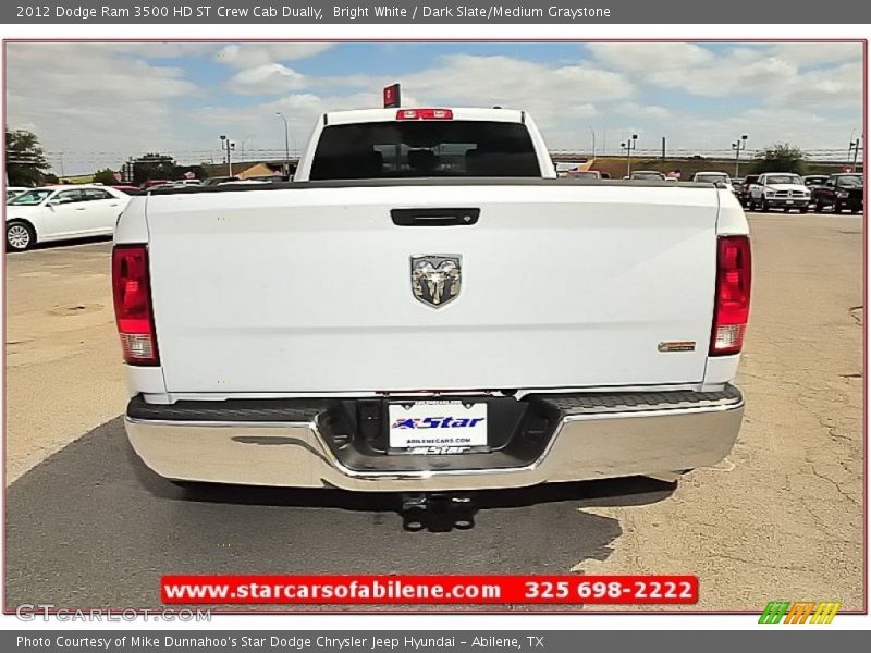 Bright White / Dark Slate/Medium Graystone 2012 Dodge Ram 3500 HD ST Crew Cab Dually