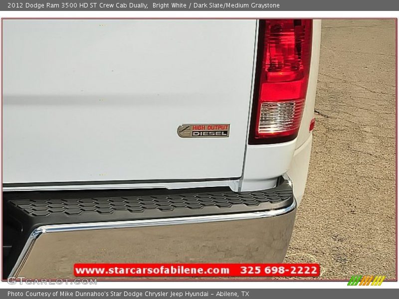 Bright White / Dark Slate/Medium Graystone 2012 Dodge Ram 3500 HD ST Crew Cab Dually