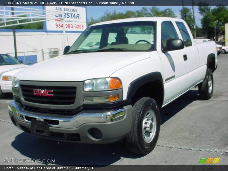 Summit White / Neutral 2004 GMC Sierra 2500HD Work Truck Extended Cab