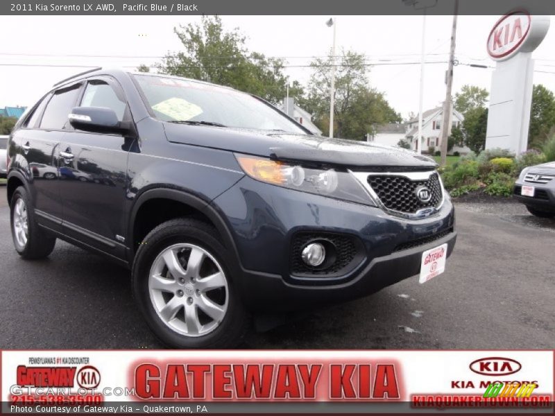 Pacific Blue / Black 2011 Kia Sorento LX AWD