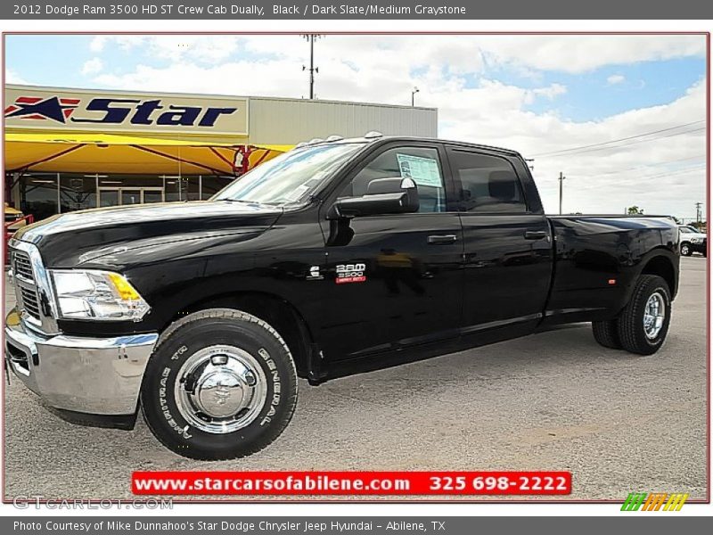 Black / Dark Slate/Medium Graystone 2012 Dodge Ram 3500 HD ST Crew Cab Dually