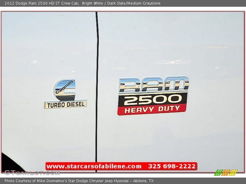 Bright White / Dark Slate/Medium Graystone 2012 Dodge Ram 2500 HD ST Crew Cab