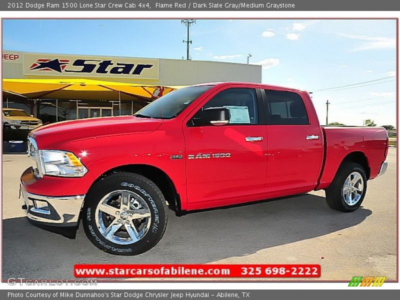 Flame Red / Dark Slate Gray/Medium Graystone 2012 Dodge Ram 1500 Lone Star Crew Cab 4x4