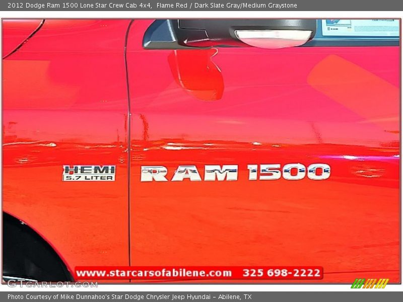 Flame Red / Dark Slate Gray/Medium Graystone 2012 Dodge Ram 1500 Lone Star Crew Cab 4x4