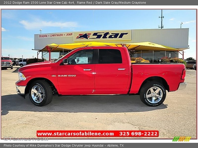 Flame Red / Dark Slate Gray/Medium Graystone 2012 Dodge Ram 1500 Lone Star Crew Cab 4x4