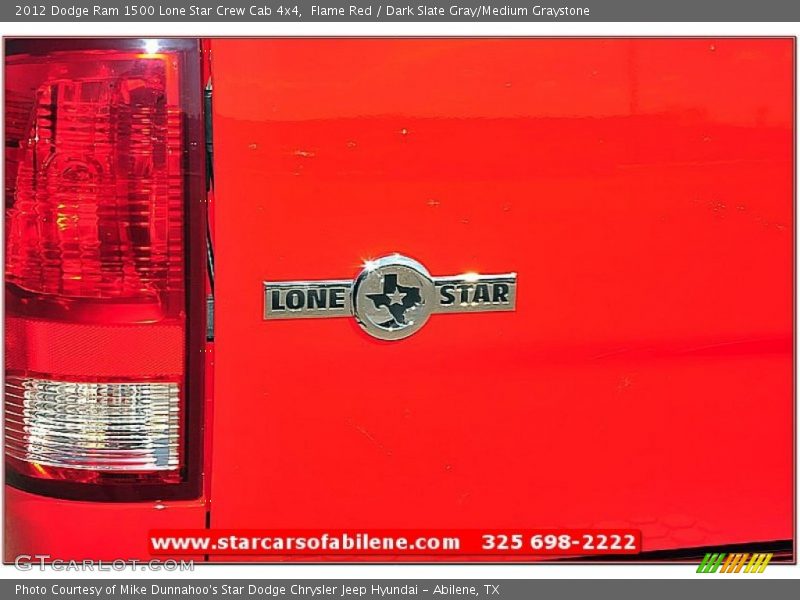 Flame Red / Dark Slate Gray/Medium Graystone 2012 Dodge Ram 1500 Lone Star Crew Cab 4x4
