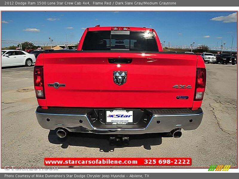 Flame Red / Dark Slate Gray/Medium Graystone 2012 Dodge Ram 1500 Lone Star Crew Cab 4x4