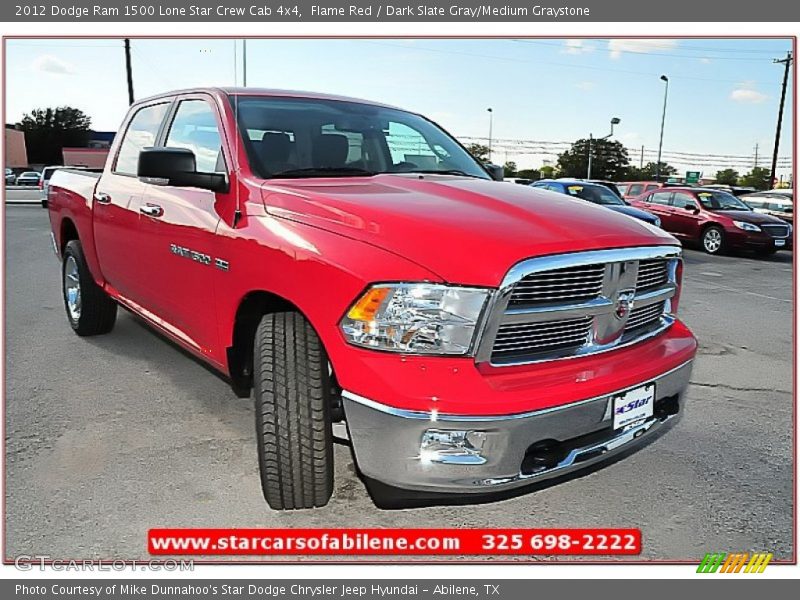 Flame Red / Dark Slate Gray/Medium Graystone 2012 Dodge Ram 1500 Lone Star Crew Cab 4x4