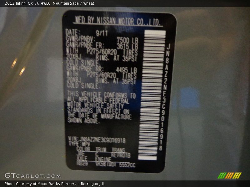 Mountain Sage / Wheat 2012 Infiniti QX 56 4WD