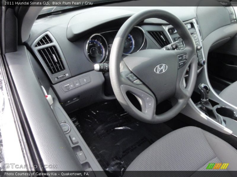 Black Plum Pearl / Gray 2011 Hyundai Sonata GLS