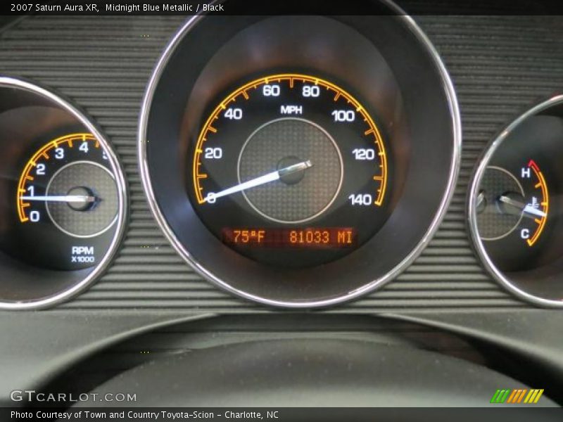Midnight Blue Metallic / Black 2007 Saturn Aura XR