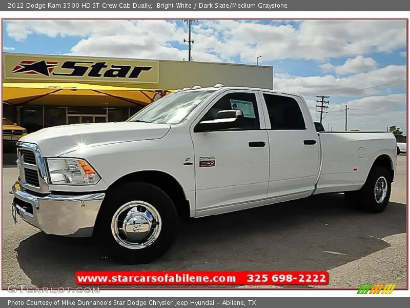 Bright White / Dark Slate/Medium Graystone 2012 Dodge Ram 3500 HD ST Crew Cab Dually