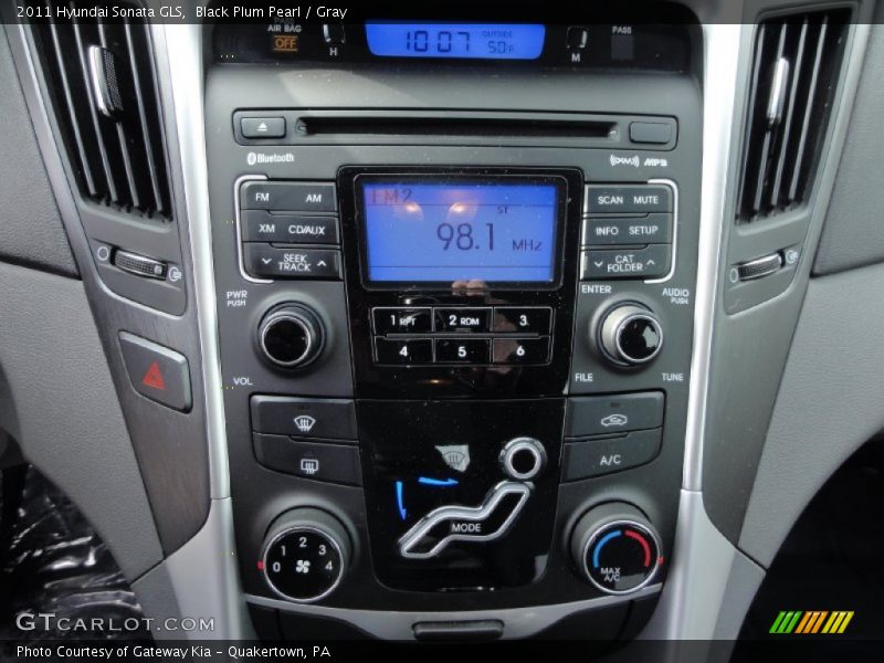 Black Plum Pearl / Gray 2011 Hyundai Sonata GLS